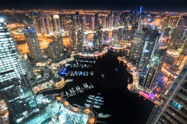 Aerial view of Dubai marina